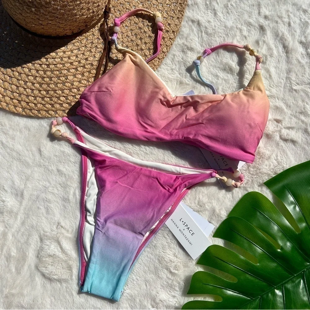 L*Space x Hannah Montazami Luisa Bralette and Devon Bitsy Bottom Bikini Set NWT